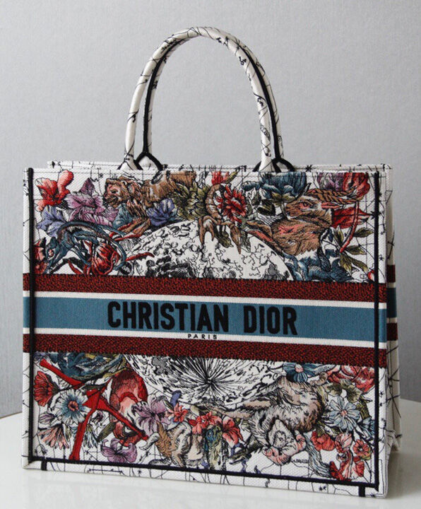 Christian Dior Cannage Embroidered Velvet Dior Book Tote 